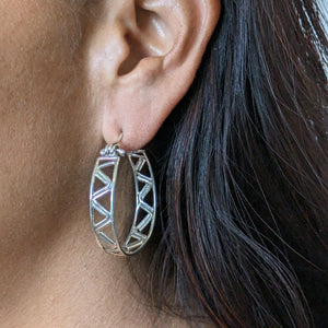 Zig Zag -Large hoop earrings