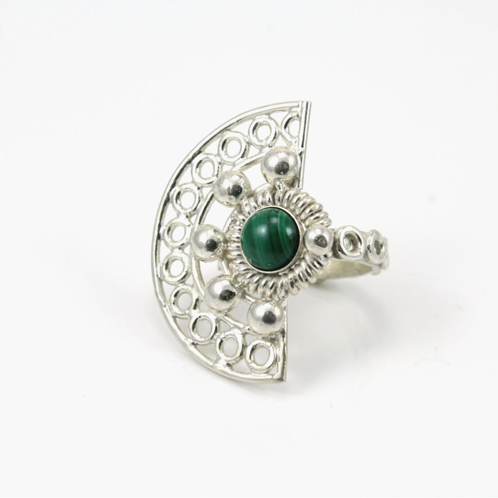 ◇HYERES LOR◇ Champagne Full Moon Slim Silver Glossy Ring M HYERES LOR】23FW☆ Champagne Full Moon Slim Silver Ring M