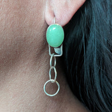 Load image into Gallery viewer, Aventurine chain link hook earrings