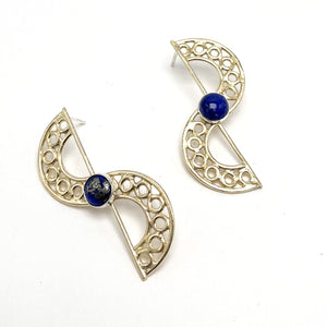 Over and Under with Lapis Lazuli Post Earring