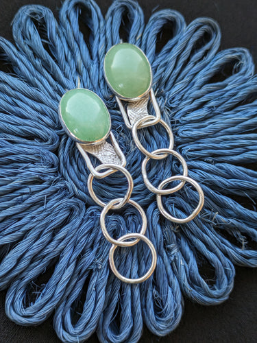 Aventurine chain link hook earrings
