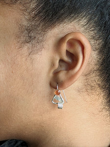 Sunstone four hoop hook earrings
