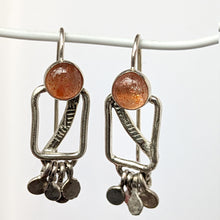 Load image into Gallery viewer, Sunstone hook earrings