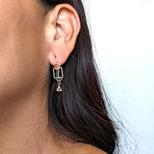 Sunstone star hook earrings