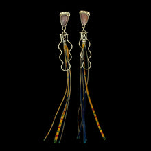 Load image into Gallery viewer, One-of-a-Kind Sterling Silver and Sapphire Fringe Earrings 1