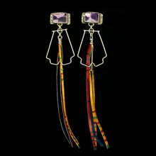 Load image into Gallery viewer, One-of-a-Kind Sterling Silver and Sapphire Fringe Earrings 5