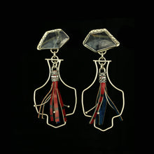 Load image into Gallery viewer, One-of-a-Kind Sterling Silver and Sapphire Fringe Earrings 6