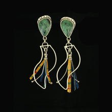 Load image into Gallery viewer, One-of-a-Kind Sterling Silver and Sapphire Fringe Earrings 7