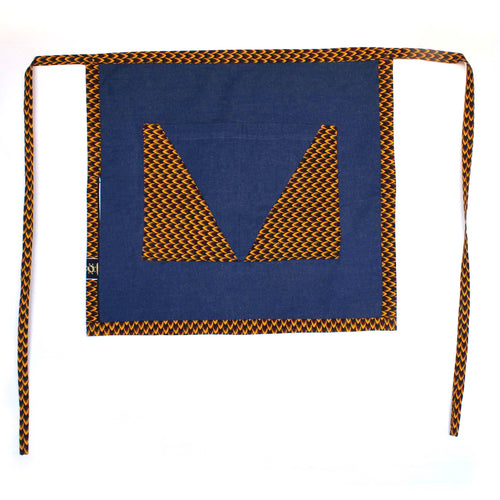 Denim Craft Apron with Ankara African Print Fabric- HPRN0999