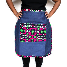 Load image into Gallery viewer, Denim Craft Apron with Ankara African Print Fabric- HPRN097