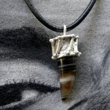 Load image into Gallery viewer, Sterling Silver Agate Gemstone Pendant Necklace -Agate