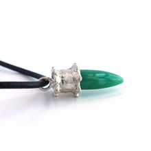 Load image into Gallery viewer, Sterling Silver Agate Gemstone Pendant Necklace -Green Agate